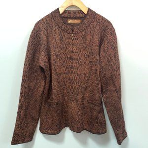 Elim Alpacas Brown Marled Zip Up Alpaca Cardigan